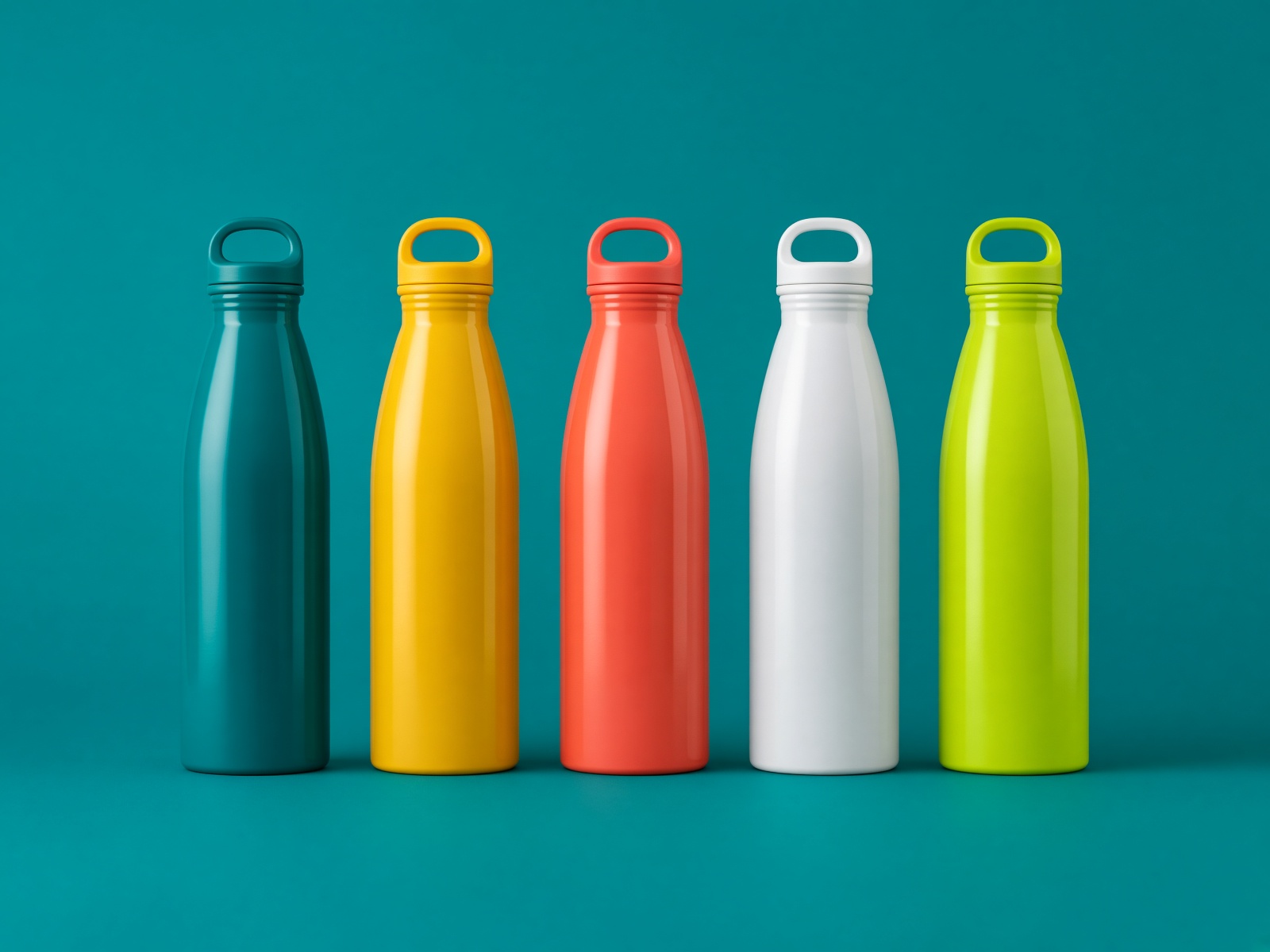Botellas de aluminio en cinco colores, materiales de campaña
